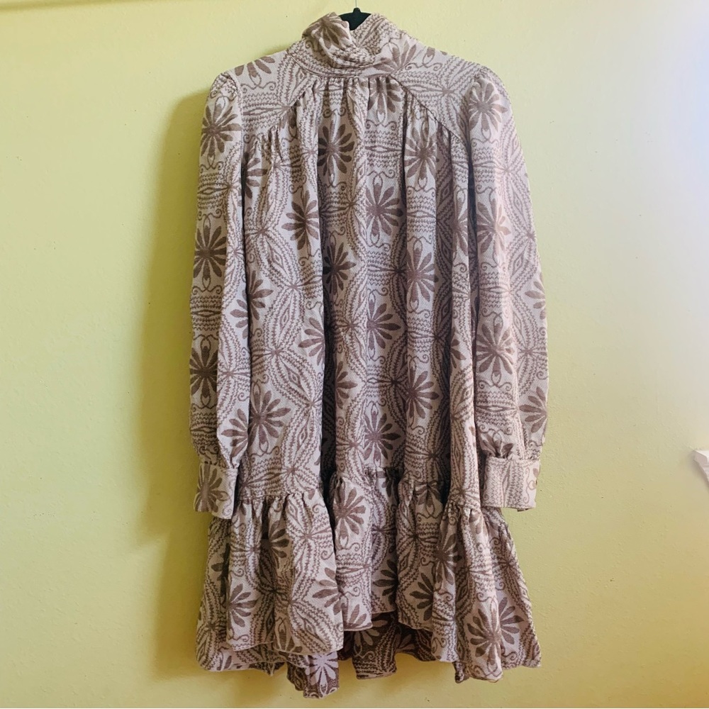 NWT Devotion TWINS Floral Tunic Dress with Stand Up Collar O/S